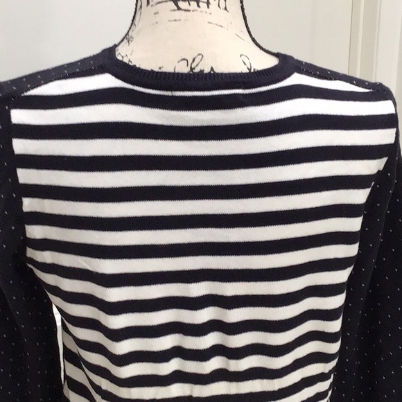 🆕 LIZ CLAIBORNE “Greener Pastures” Stripes & Dots Short Cardigan Button Down - Picture 9 of 12